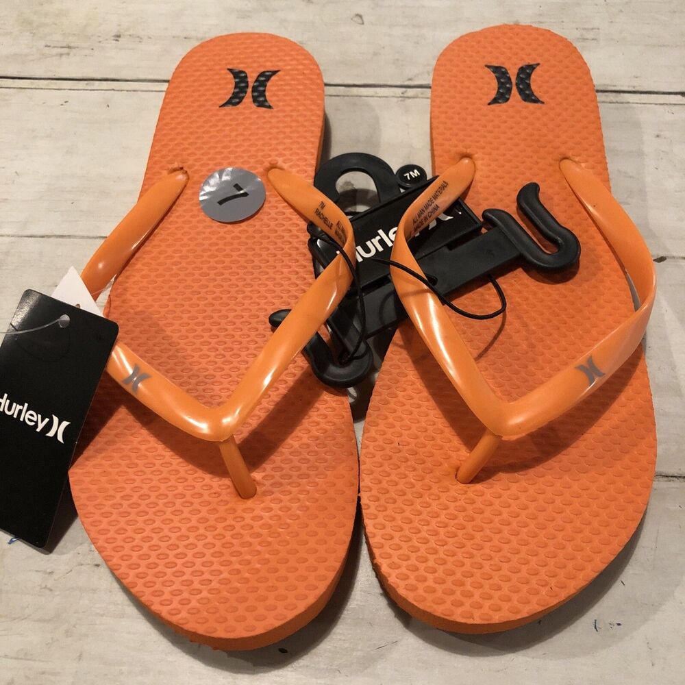 NEW Hurley camellia flip flops women's 7 bright orange  Beach Pool